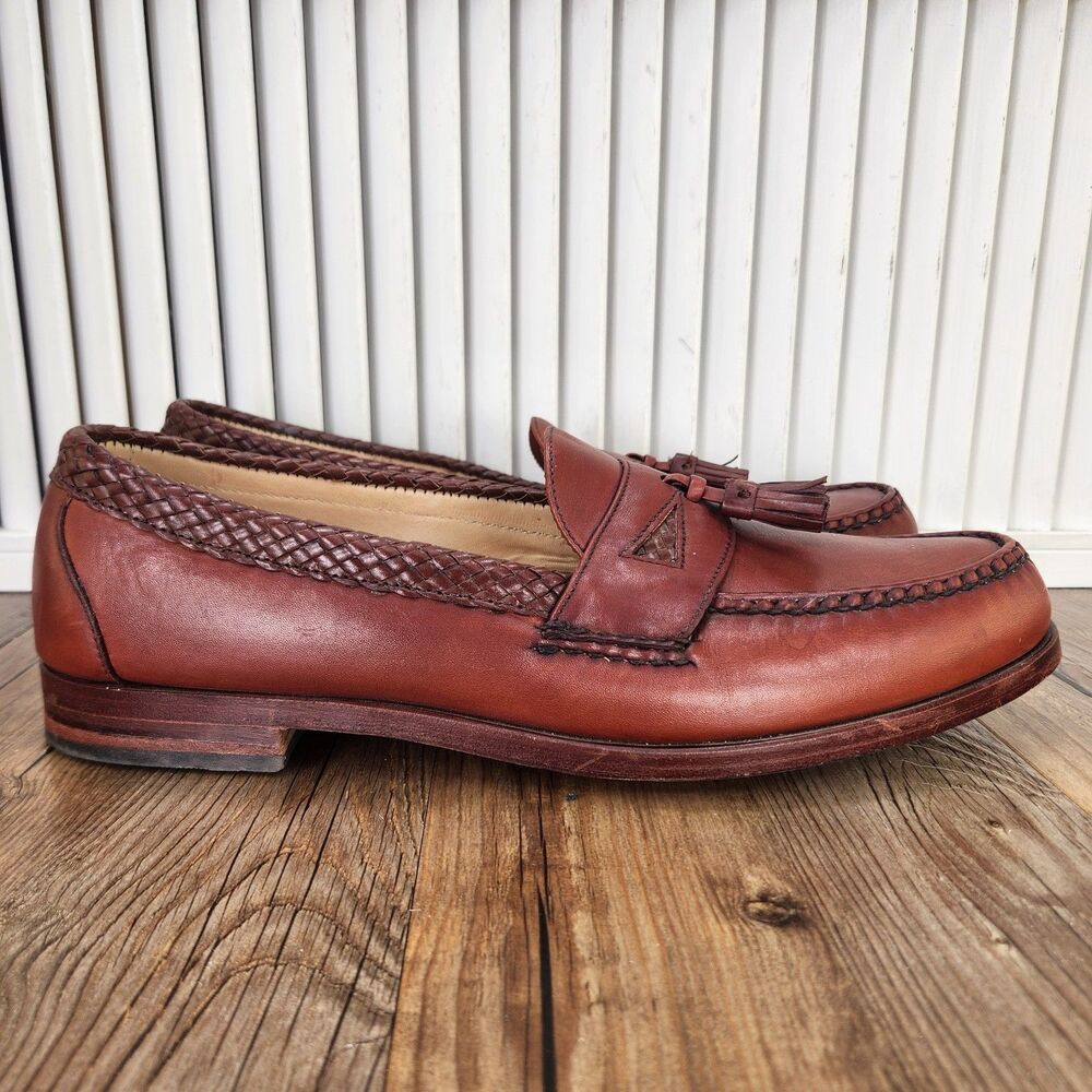 Allen Edmonds Maxfield Tassel Loafers Mens Size 14 B Brown Leather Dress Shoes